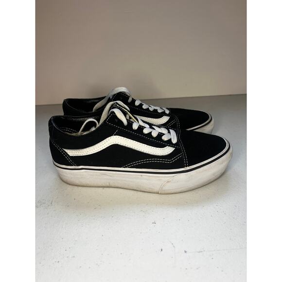 Vans Old Skool Ward Canvas Low Top Skateboard Sneaker Black/White Unisex M5.5/W7 - Picture 2 of 9